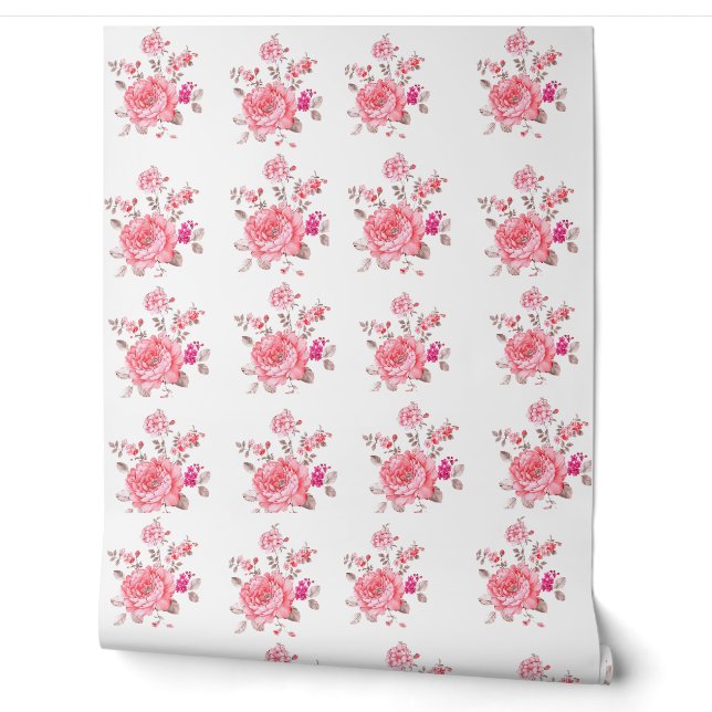 Pink Floral wallpaper (Unrolling)