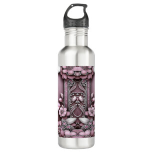 Pink Floral Water Bottle
