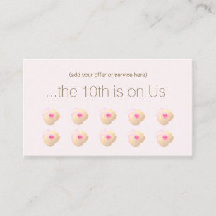 Pink Floral Watercolor 10 Punch Customer Loyalty Card