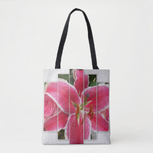 Pink Floral Watercolor Flowers Tote Bag