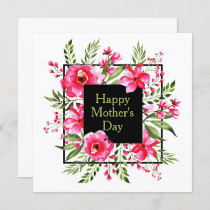 Pink Floral Watercolor Invitation