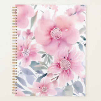 Pink Floral Watercolor Planner