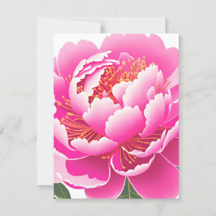 Pink Floral Watercolor Postcard