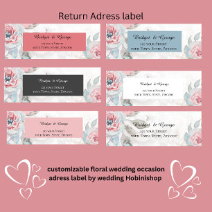 pink Floral watercolor rose peony wedding