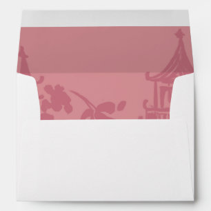 Pink Floral Watercolor Wedding Envelope