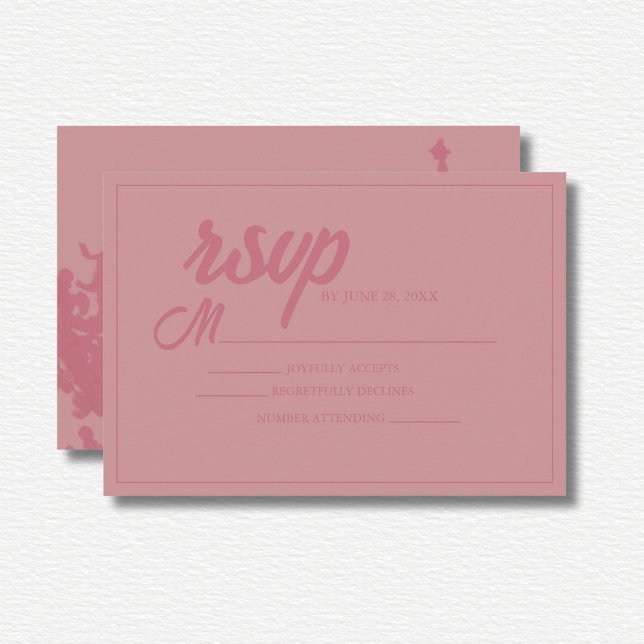 Pink Floral Watercolor Wedding  RSVP Card (Creator Uploaded)