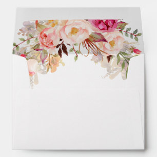 Pink Floral Wedding Envelopes
