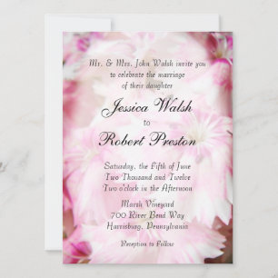 Pink Floral Wedding Invitations