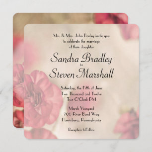 Pink Floral Wedding Invitations