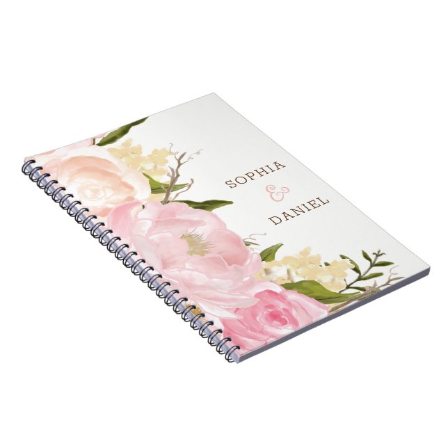 Pink Floral Wedding Planner Notebook (Right Side)