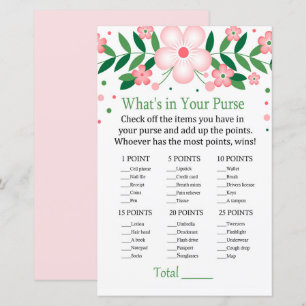 Pink Floral What's in your purse game