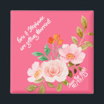 Pink Floral Whimsy Wedding Save the Date Magnet<br><div class="desc">.: Adorable,  Customizable Pink Floral Save-the-Date Magnets
.: Coordinating Stationary and Decor Available</div>