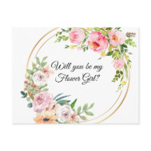Pink Floral Will You Be My Flowergirl?