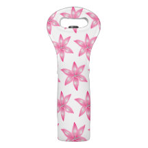 Pink Floral Wine Bag