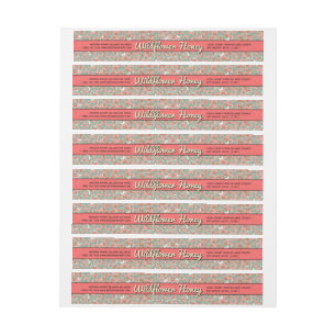 Pink Floral Wrap-Around Food Label