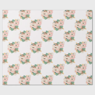 Pink Floral Wrapping Paper