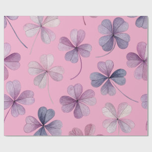 “Pink Floral Wrapping Paper – Purple Clover”