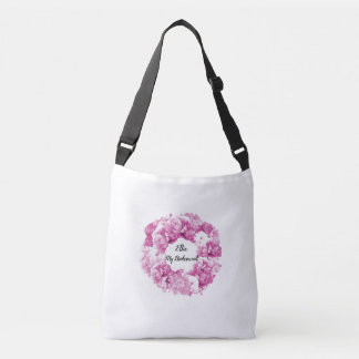 Pink Floral Wreath Bridesmaid Tote Bag