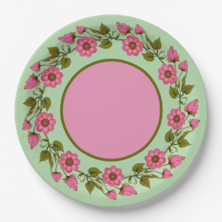 Pink Floral Wreaths | Paper Plate