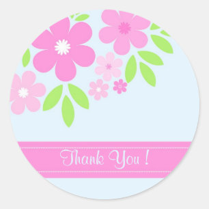 Pink florals Thank You ! - Sticker