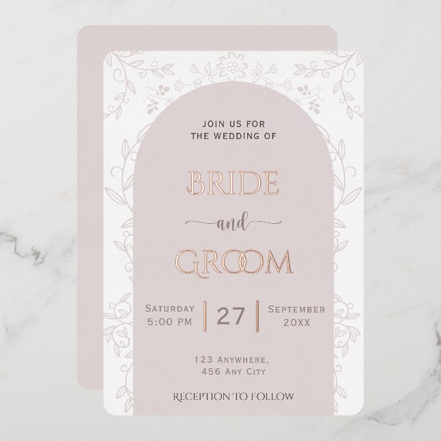 Pink floray design  & golden rose touch wedding  (Front/Back)