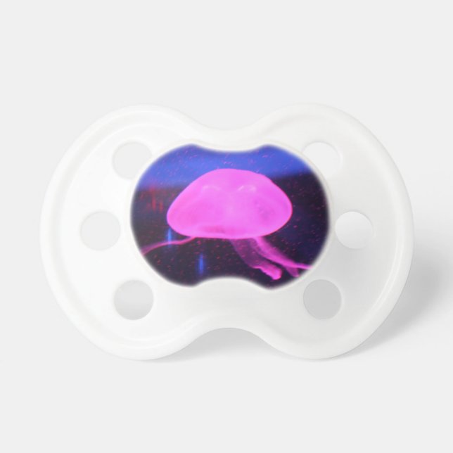 Pink Florescent Jellyfish Pacifier (Front)