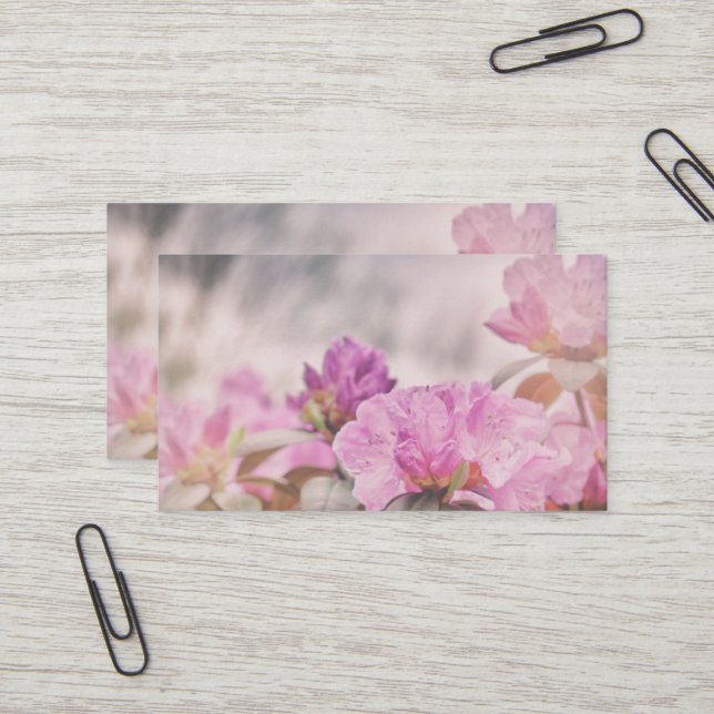  Pink Floret Floral Summer Blooms  Business Card (Front/Back In Situ)