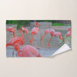 Pink Florida Flamingos Hand Towel