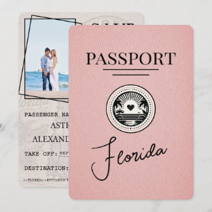 Pink Florida Passport Save The Date