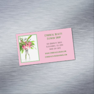 Pink Florist Magnetic Business Card