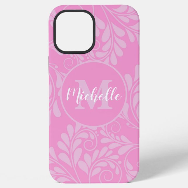 Pink Flourish Case with Initial & Name (Back)