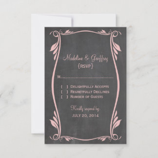 Pink Flourish Chalkboard Response Card