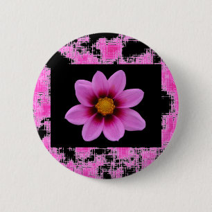 Pink Flower 2 Inch Round Button