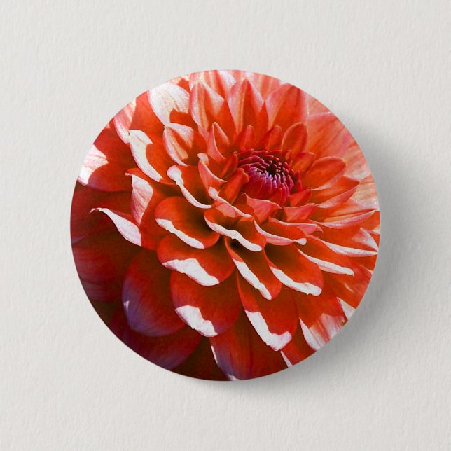 Pink Flower 2 Inch Round Button (Front)