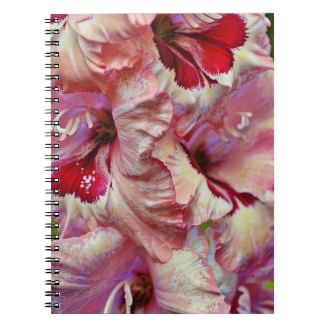 Pink Flower Abstract Art Journal Notebook (Front)
