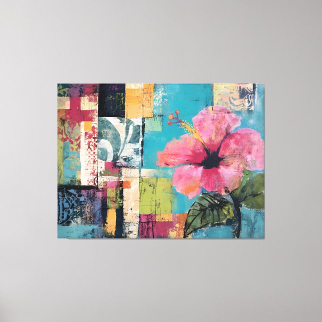 Pink Flower Abstract Canvas Print (Front)