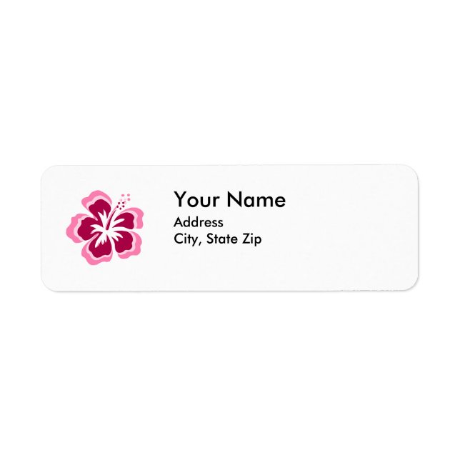 pink flower address label (Front)