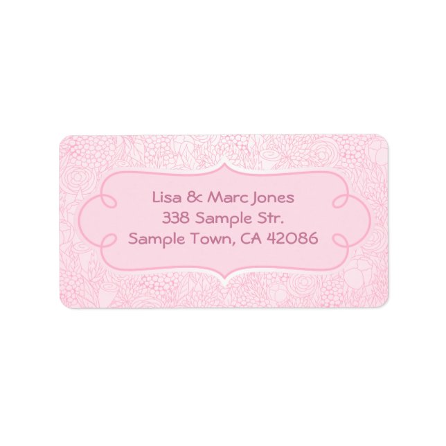 Pink Flower address label (Front)