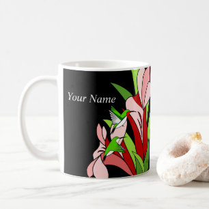Pink Flower And Hummingbird Coffee Mug
