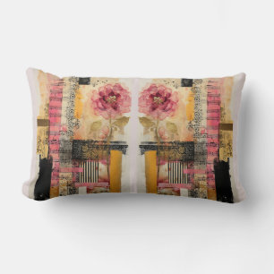 Pink Flower And Music Notes Lumbar Pillow