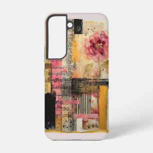 Pink Flower And Music Notes Samsung Galaxy Case