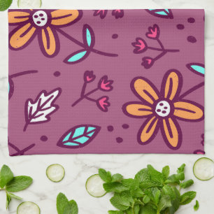 Pink Flower Art Pattern Aesthetic Flower PNG Tradi Kitchen Towel