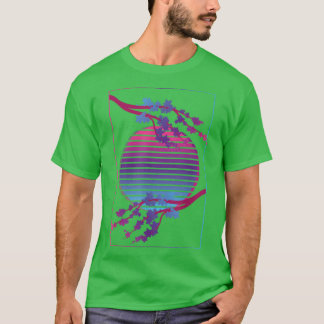 Pink Flower Blossom Japan Sakura Vaporwave Cherry  T-Shirt
