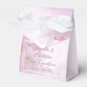 Pink flower blossom wedding favor box