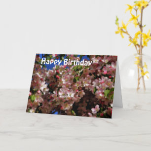 Pink Flower Blossoms Birthday Card