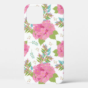 Pink Flower Botanical Floral Blossom Leaves iPhone 12 Case