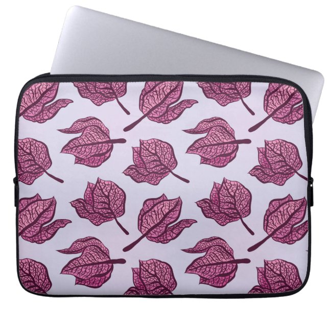 Pink Flower Botanical Pattern Physalis Botanical Laptop Sleeve (Front)