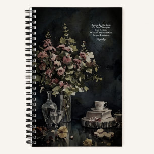 Pink Flower Bouquet Teacup Karma Quote Journal