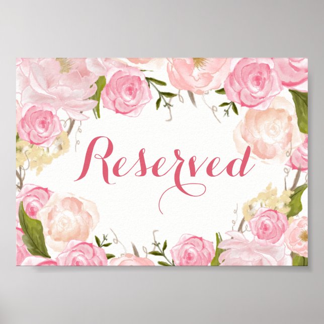 pink flower bridal shower SIGN (Front)