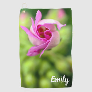 Pink Flower Bud Serviette de golf personnalisée